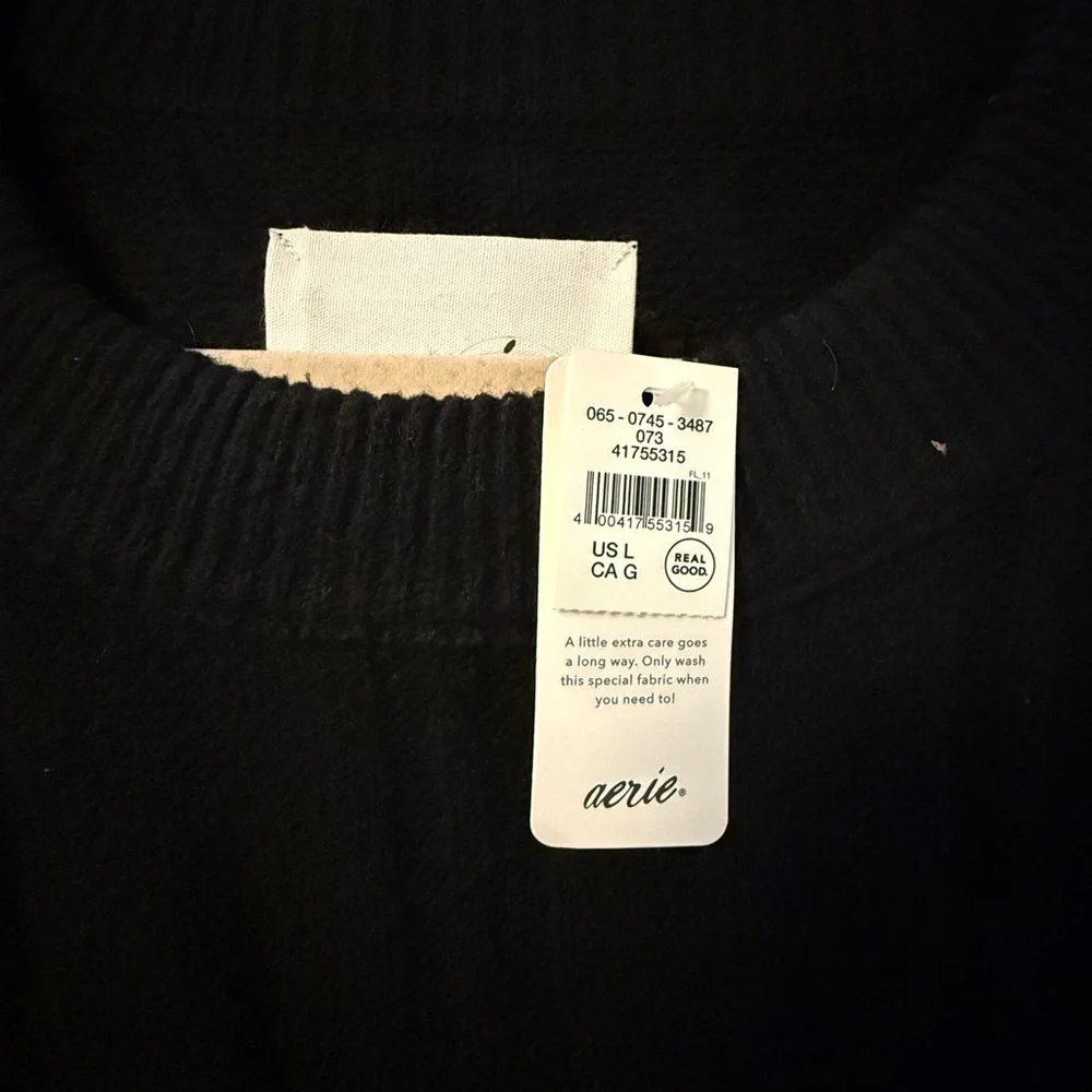 Aerie Cable Knit Black Sweater - Picture 2 of 4